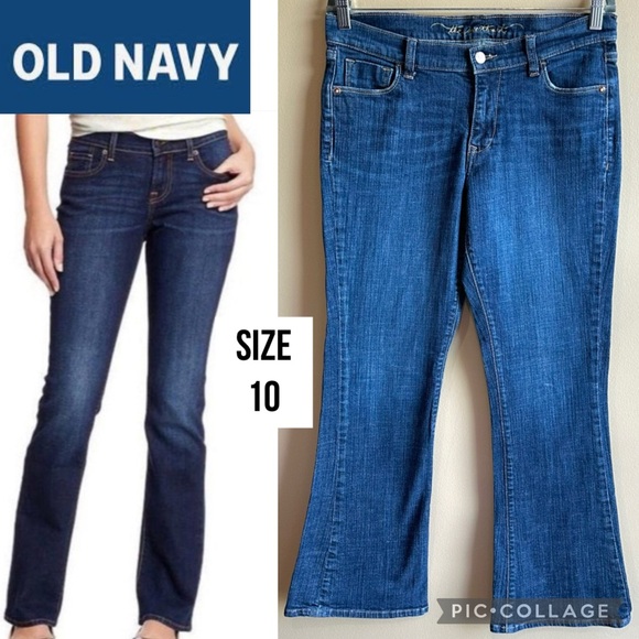 Old Navy Jeans Womens SweetHeart Flared Classic Rise Stretch 30” Inseam Size 10 - Picture 1 of 16